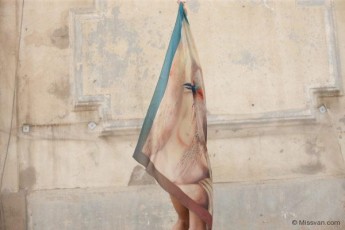 'Two Muses' Silk Scarf by Miss Van