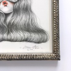 Close-up - Moth Muse framed giclée print by Miss Van