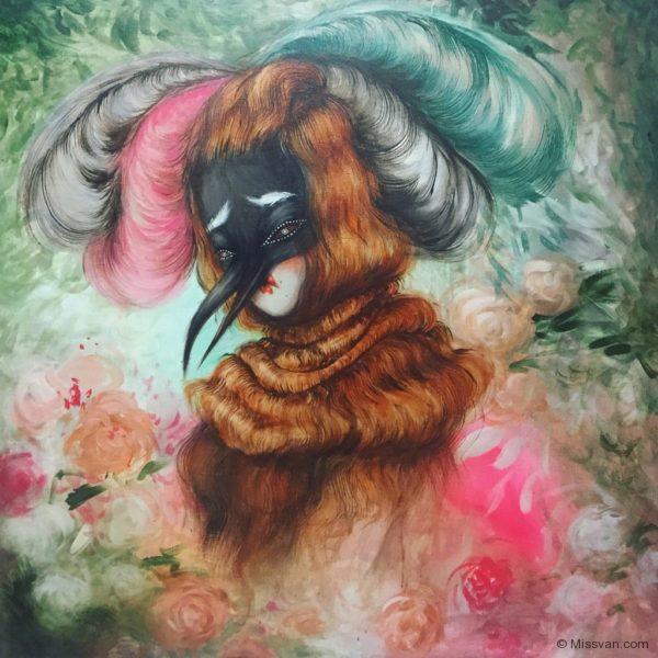 Miss Van, Retrato Floral III, 2016, Acrylic on canvas, 90 x 90 cm